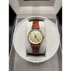 Curtis Swiss Made Quartz Watch Gold Tone Cream Dial Date 20.4mm Vintage
